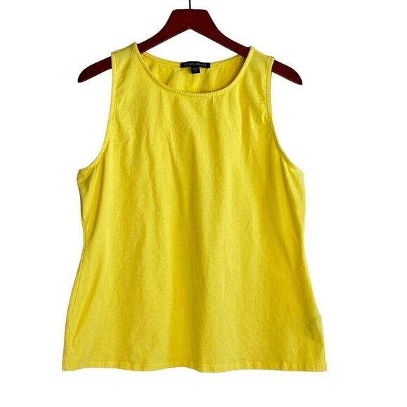 Boston Proper Womens Solid Pullover Straight Hem Tank Top Yellow Size XL - Picture 1 of 14